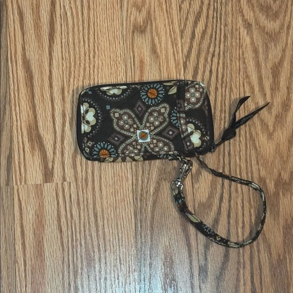 Vera Bradley Zip ID Wallet Brown Print